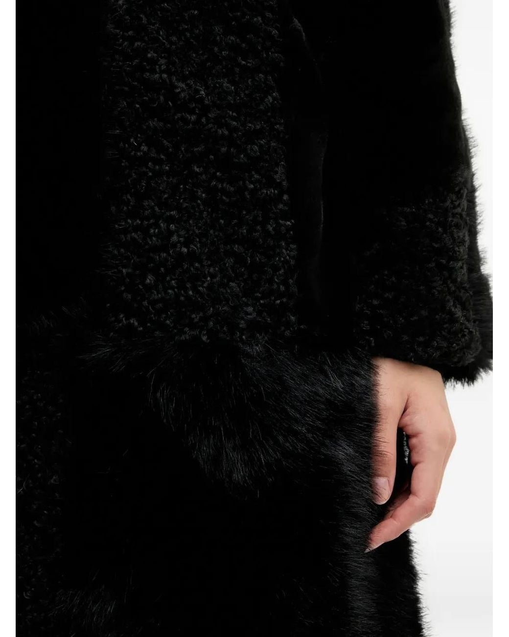 DKNY Winter Jas Van Imitatiebont in het Black