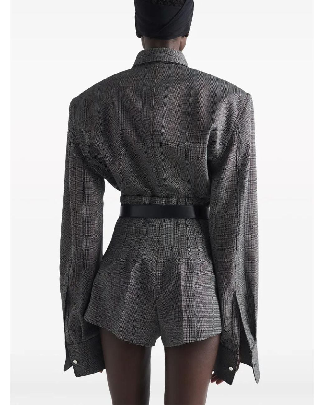 Prada Gray Single-Breasted Pinstripe Jacket