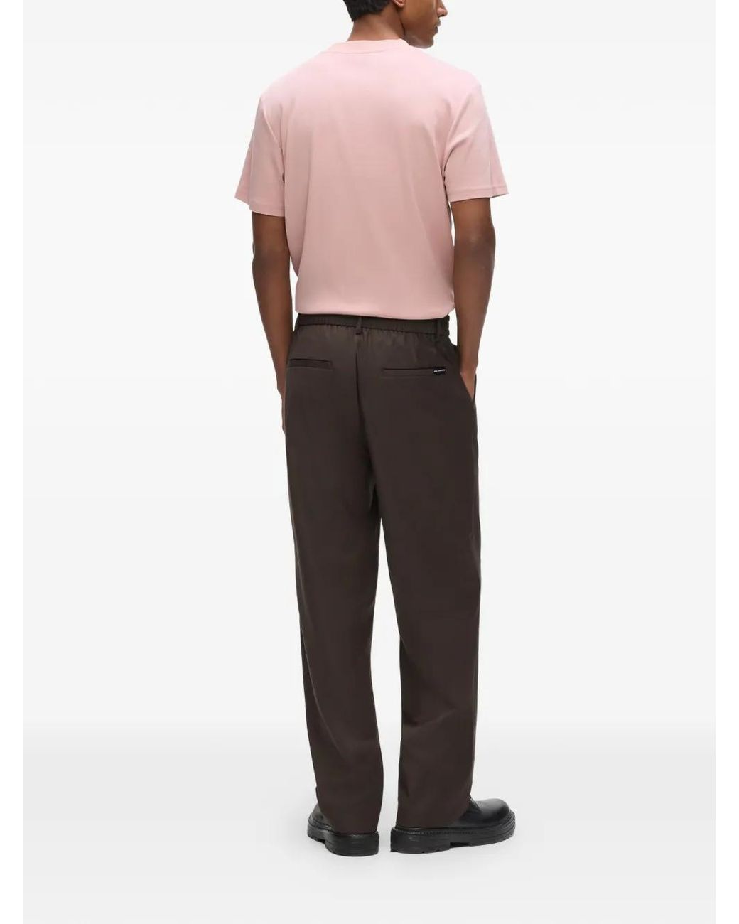 Karl Lagerfeld Brown Pleated Tailored Trousers for men
