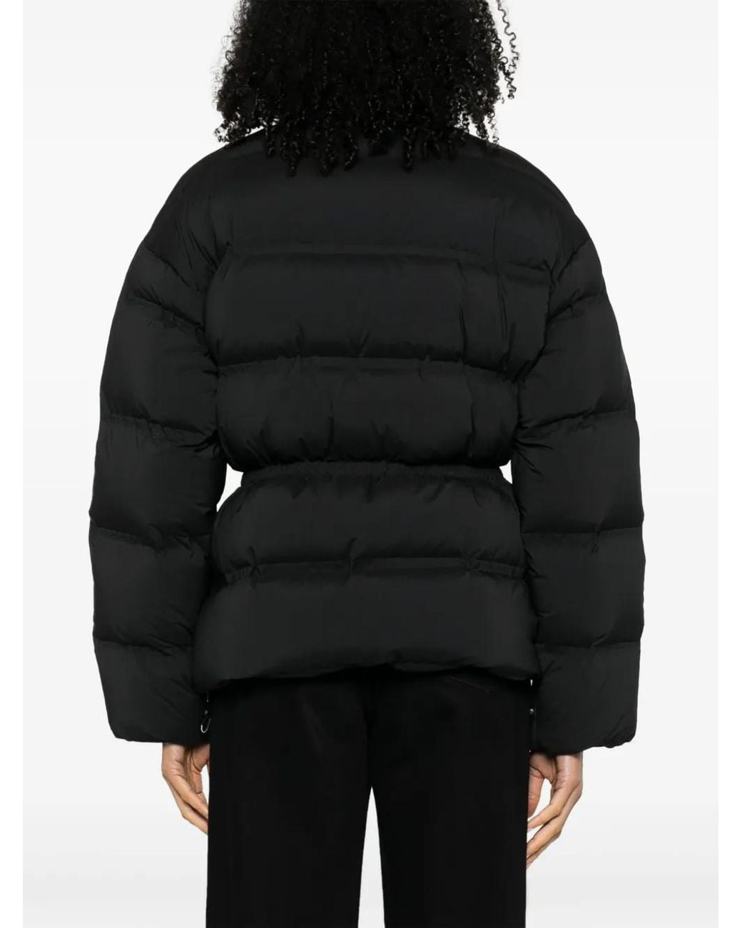Alexander Wang Black Reflective-Logo Jacquard Puffer Jacket
