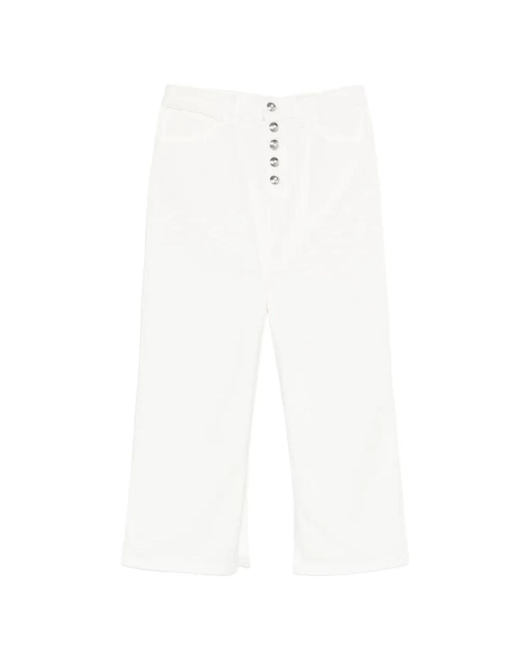 Dondup White Button-Up Maxi Skirt