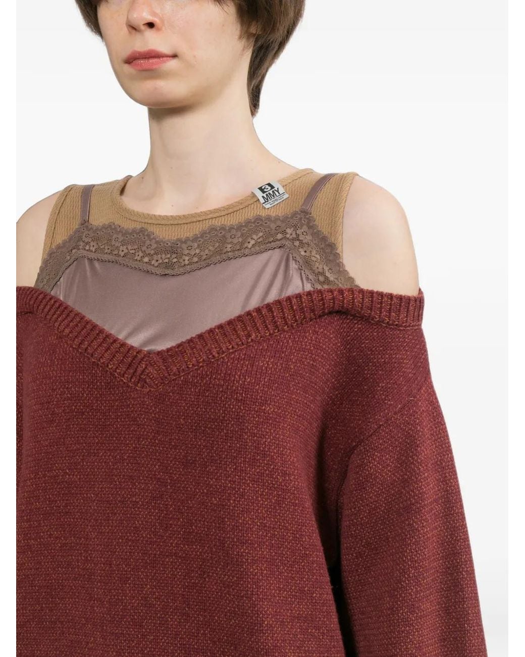 Maison Mihara Yasuhiro Red Pull À Design Superposé