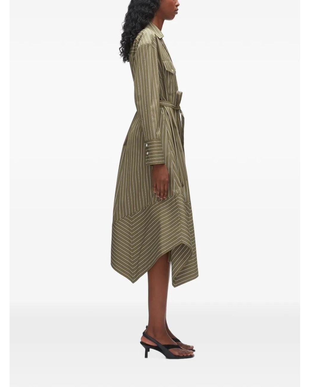 3.1 Phillip Lim Natural Striped Asymmetrical Dress