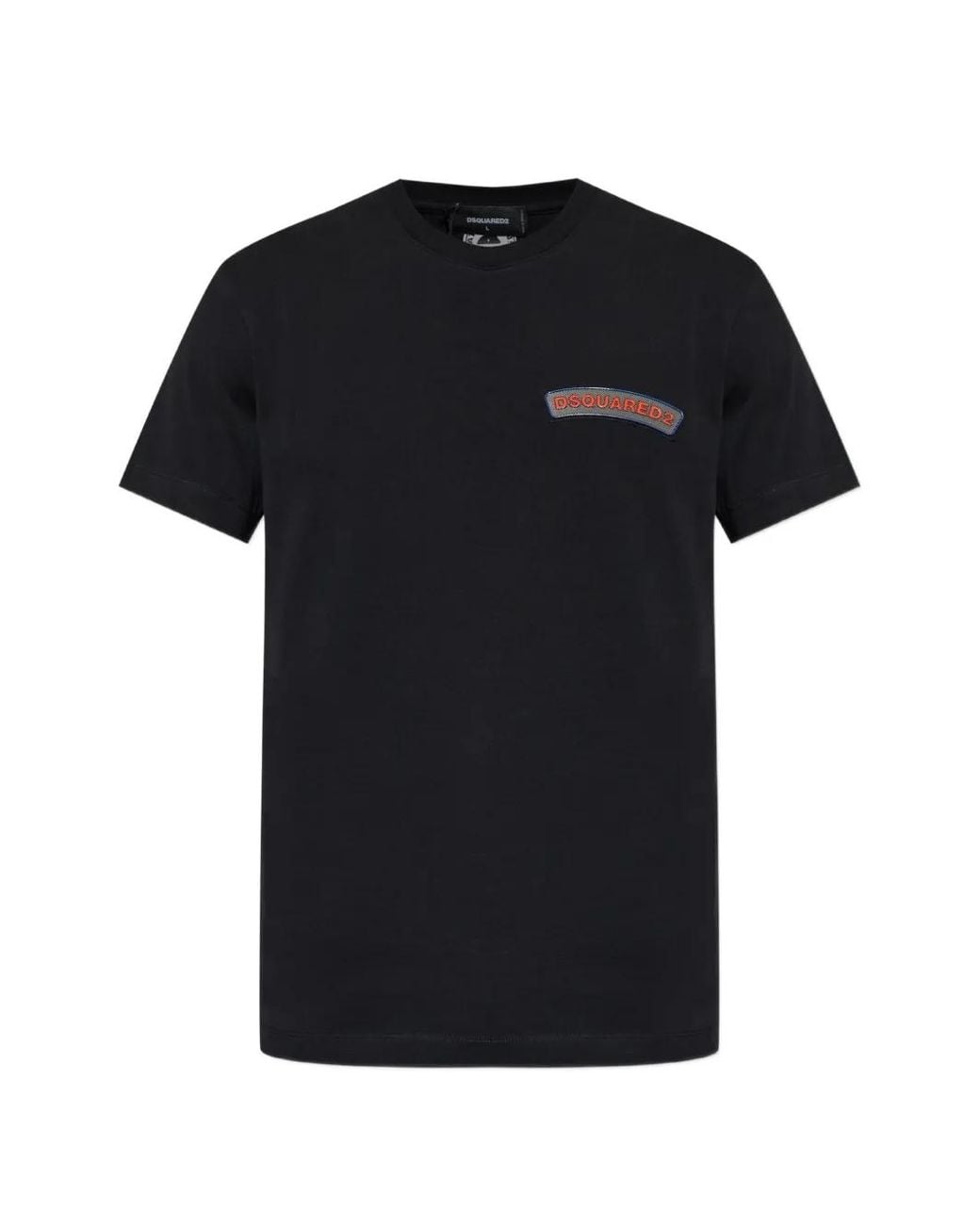 DSquared² Black Logo-Patch T-Shirt for men