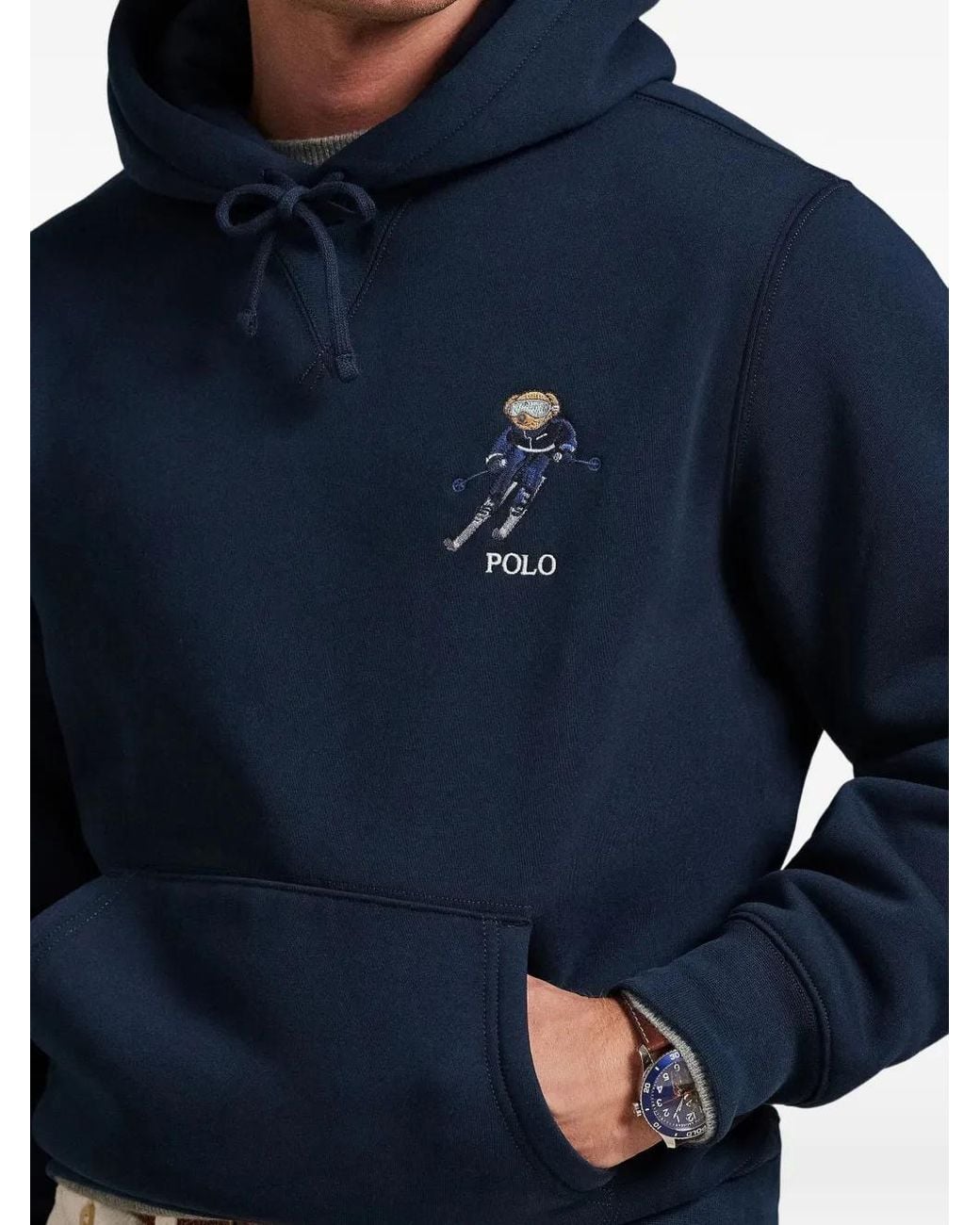 Polo Ralph Lauren Blue Graphic-Print Hoodie for men
