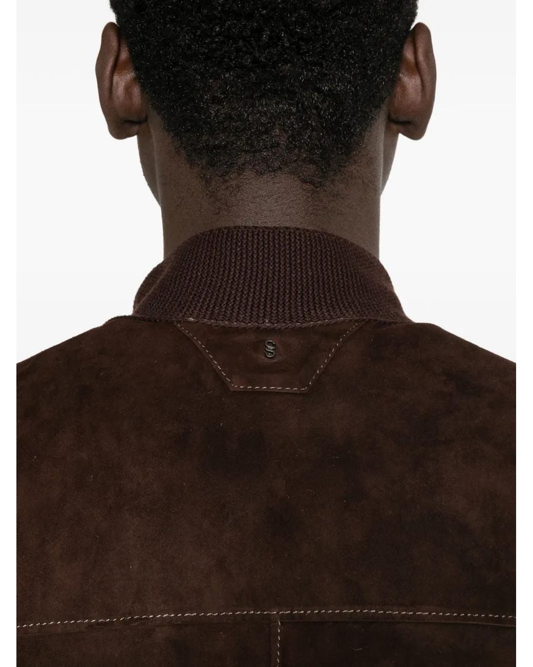 Salvatore Santoro Brown Patch-Pocket Suede Jacket for men