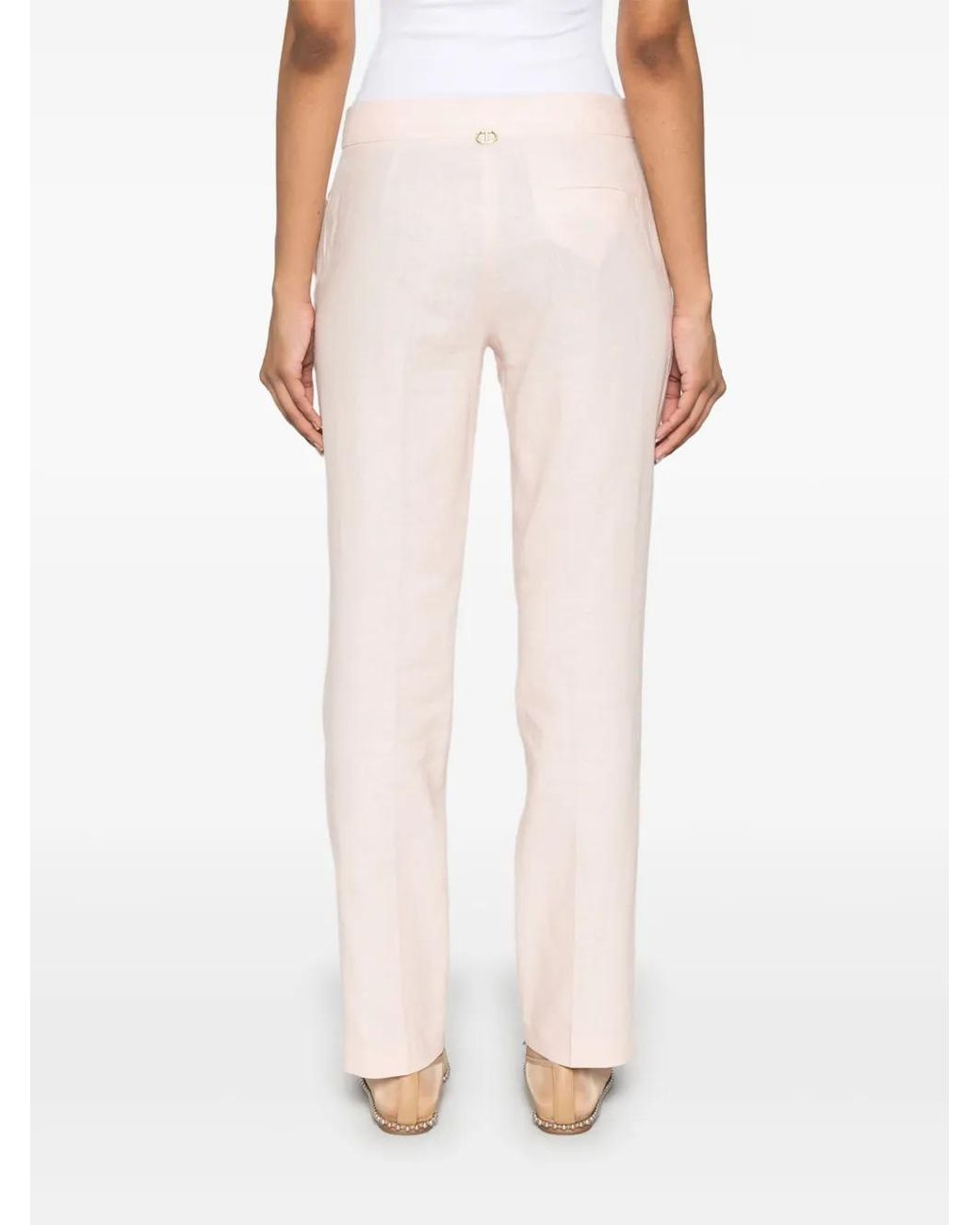 Twinset Pink Low-Waist Trousers