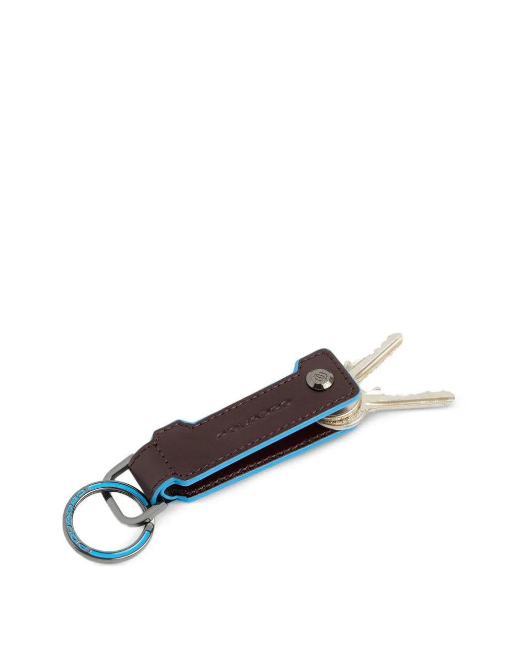 Piquadro Blue Logo-Debossed Keychain