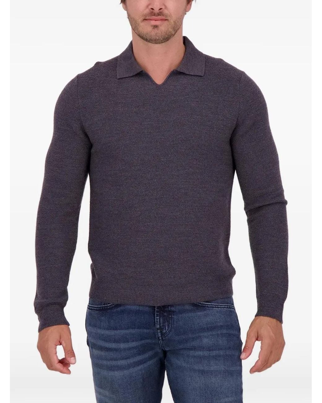 Pull Zanone À Col Ouvert Slowear pour homme en coloris Blue