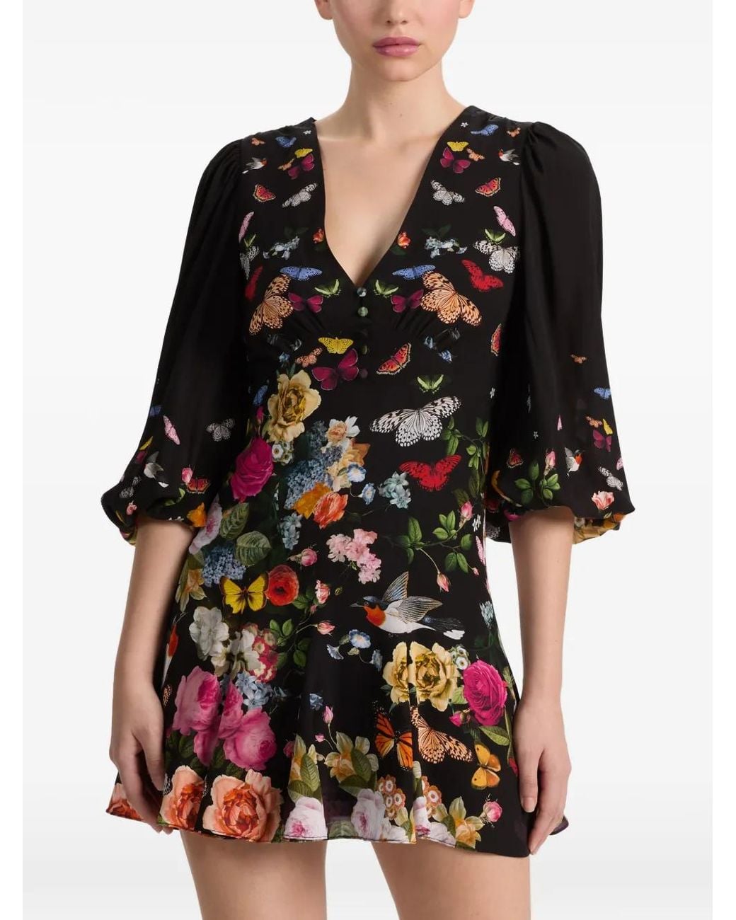 Alice + Olivia Black Irene Empire Waist Mini Dress