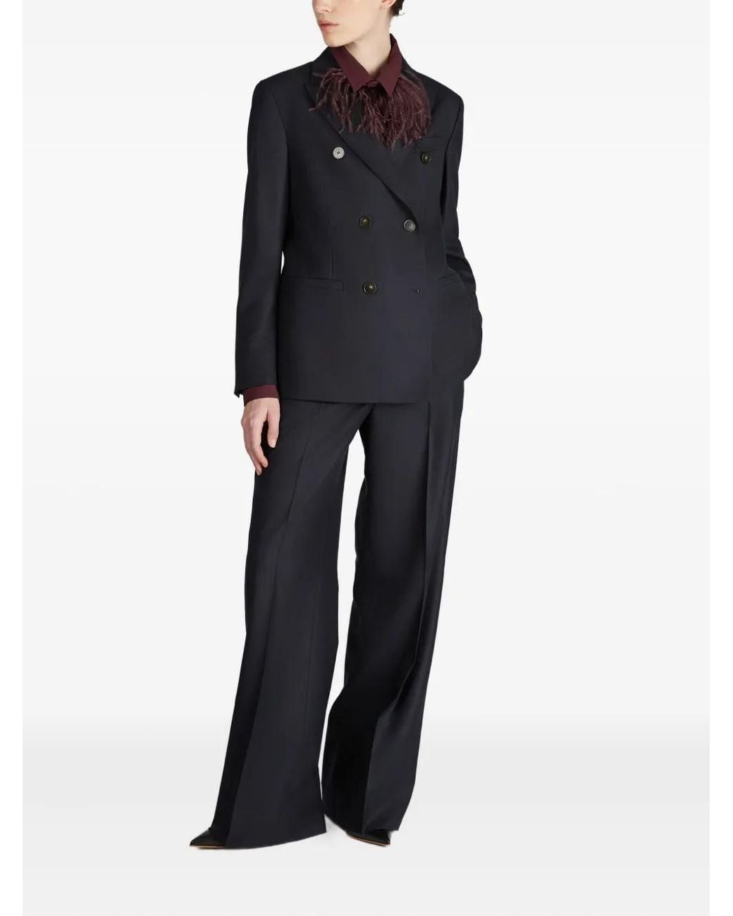 Montedoro Blue Double-Breasted Wool Blazer