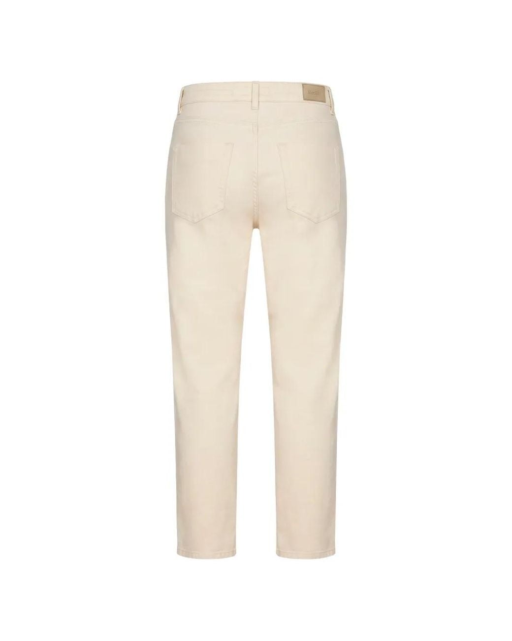 Moorer Natural Sansa Logo-Patch Straight-Leg Jeans