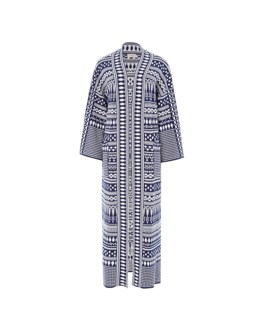 Temperley London Blue Tlalli Knit Coat