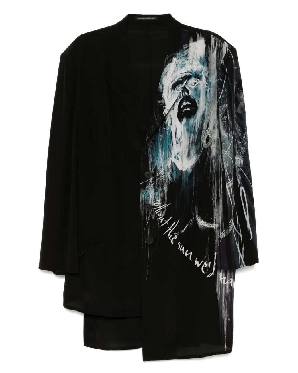 Yohji Yamamoto Black Pattered Blazer for men