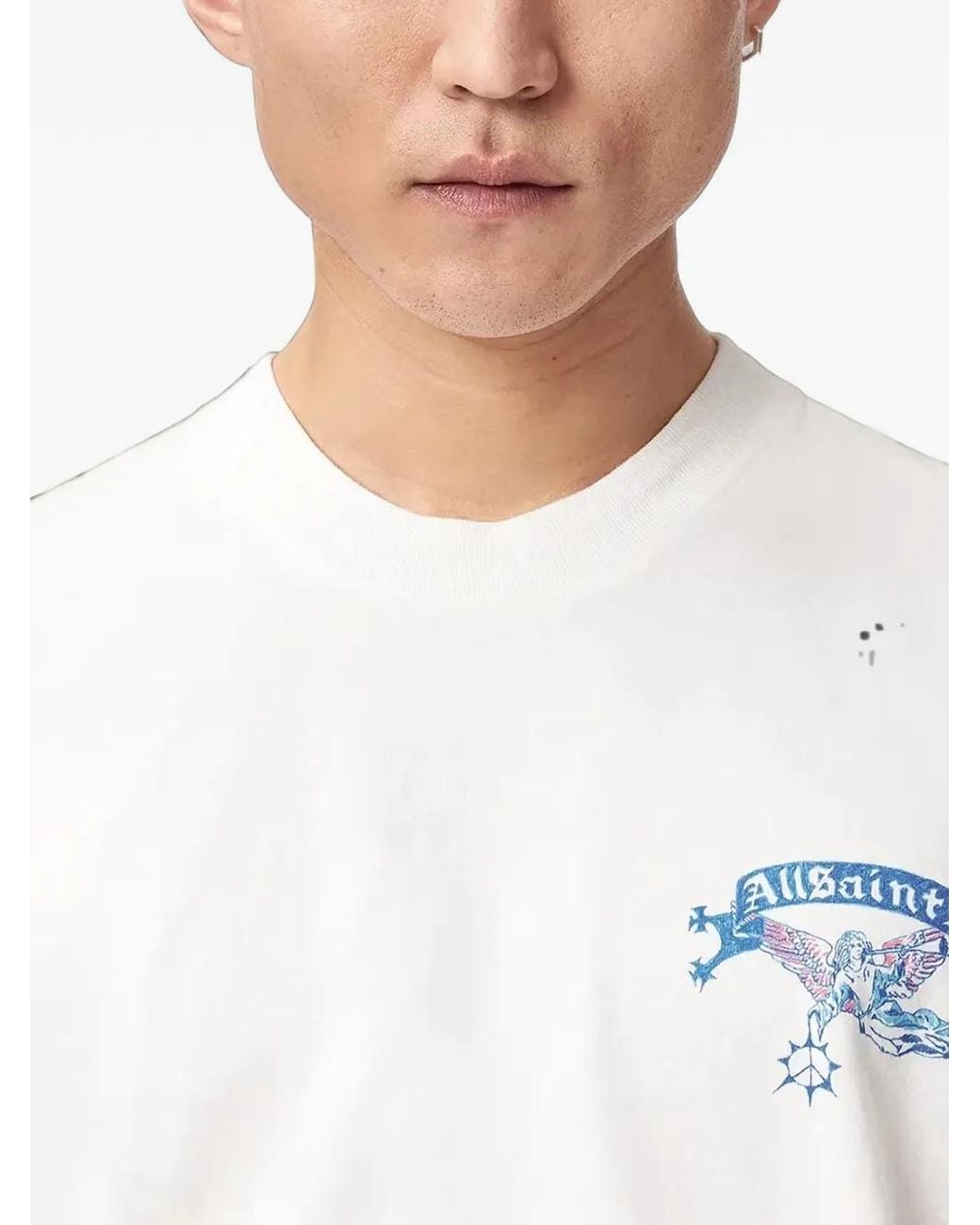 AllSaints White Cray Graphic-Print T-Shirt for men