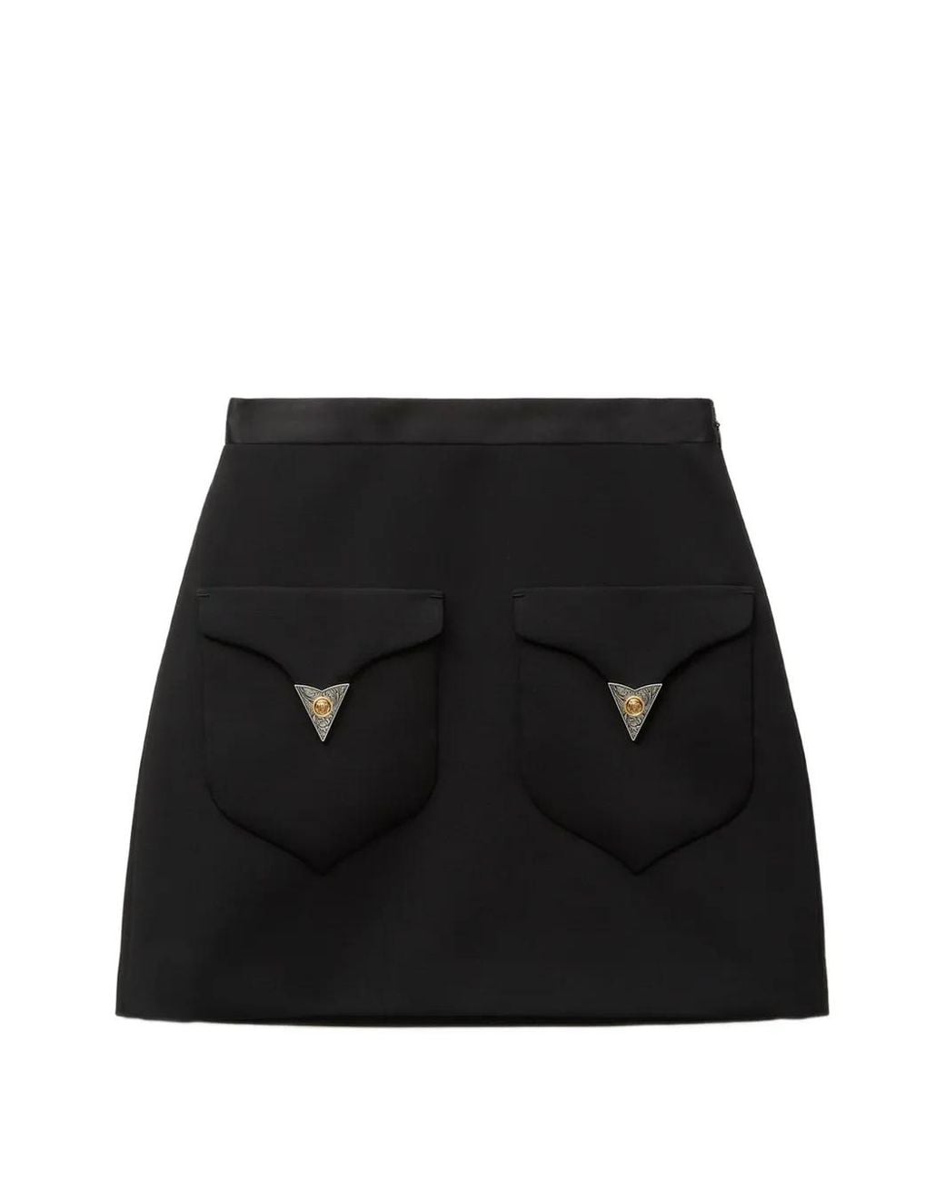 Versace Black Wool Mini Skirt
