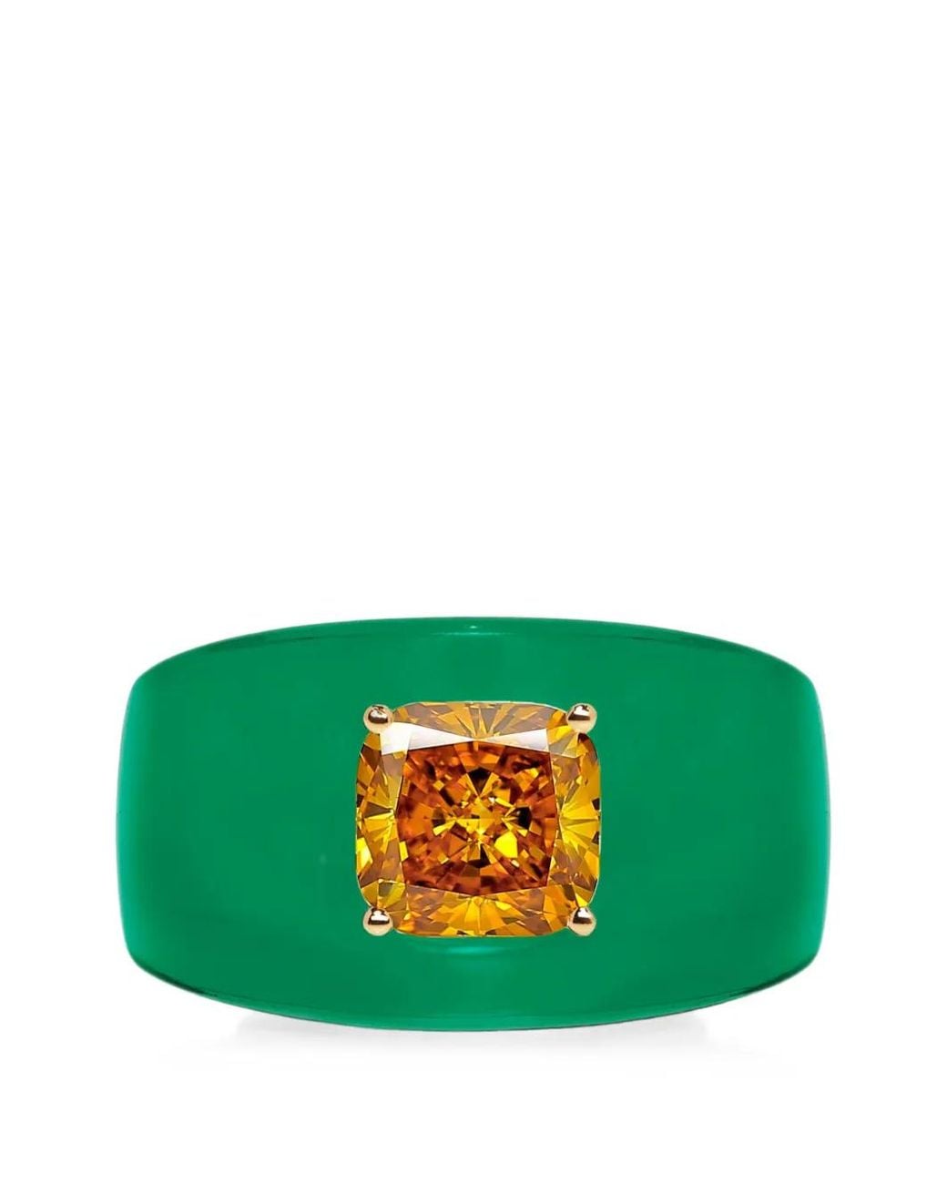 SOLO for Diamonds Green Diamond-Embellished Chunky Ring