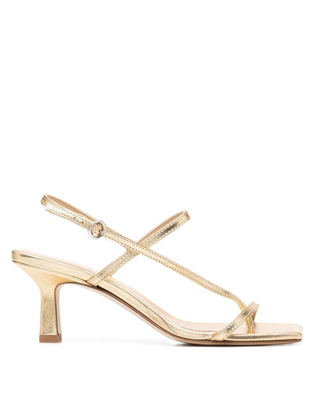 Aeyde Leather Elise 70mm Sandals in Gold (Metallic) | Lyst UK