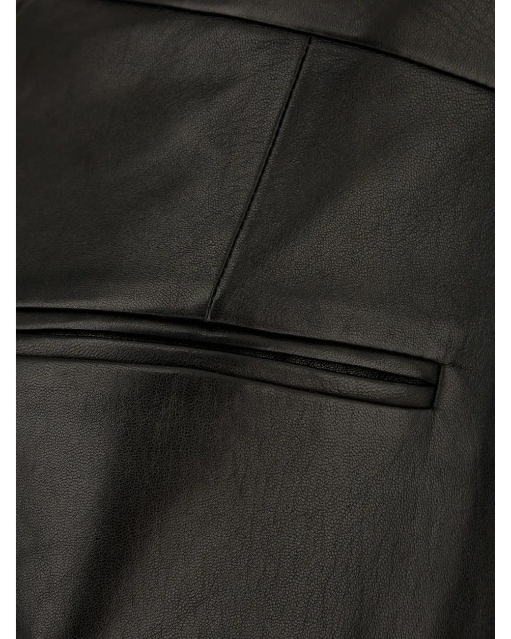 Alberta Ferretti Gray Leather Pants