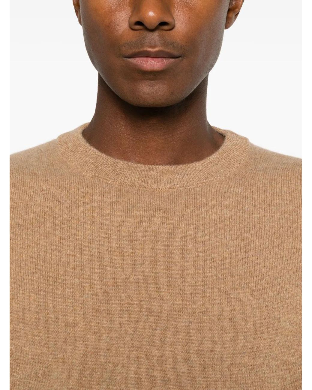 Daniele Fiesoli Natural Crew-Neck Cashmere Sweater for men