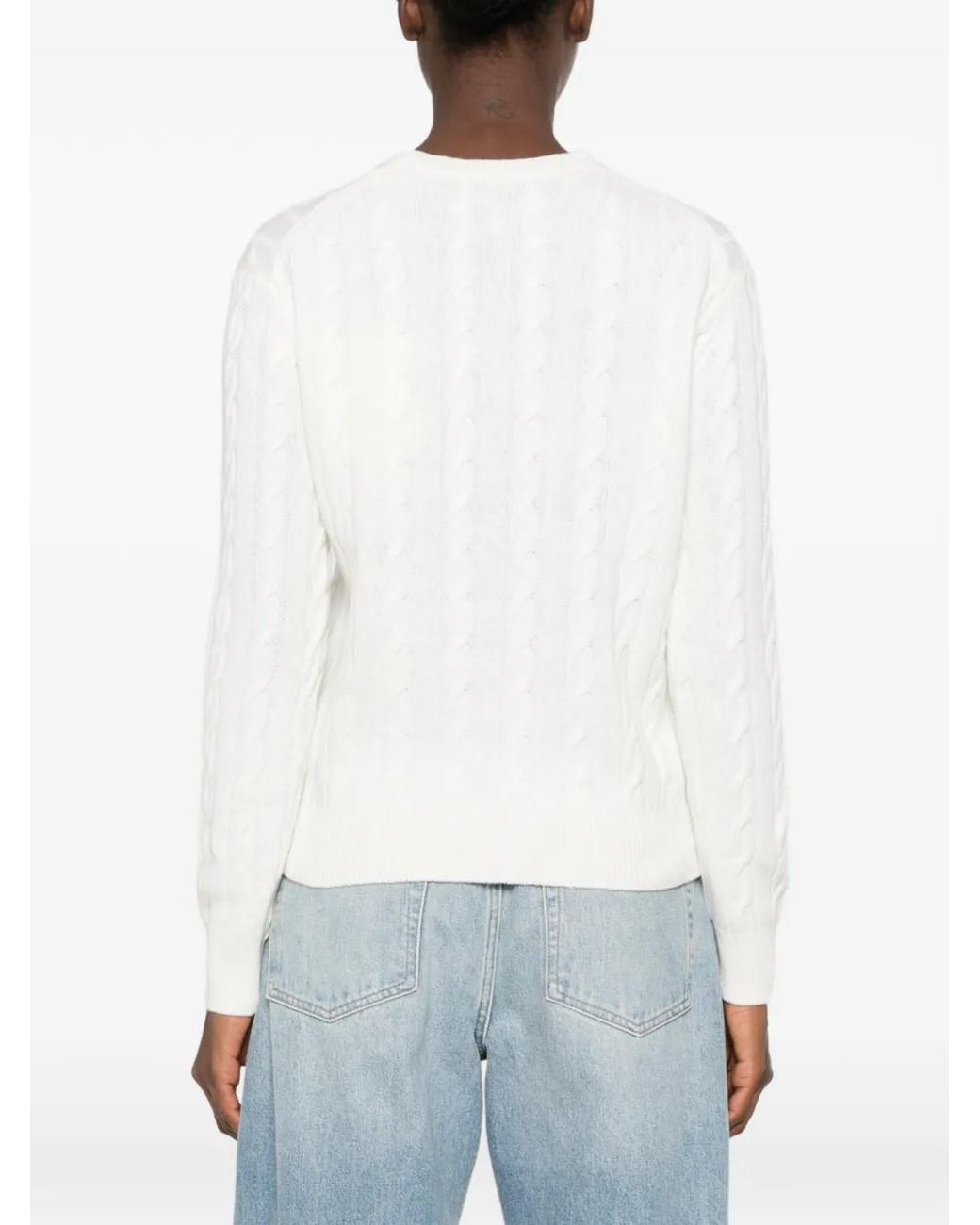 Mc2 Saint Barth White X Peanuts New Queen Cable-Knit Snoopy Sweater