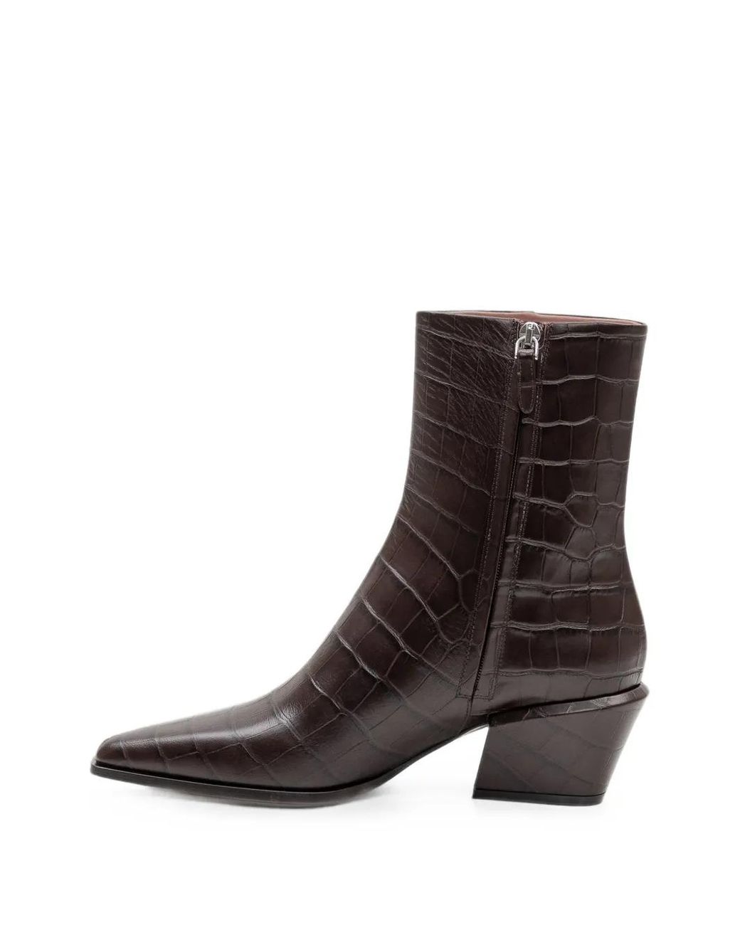 Paris Texas Black Bettina Croc-Effect Ankle Boots