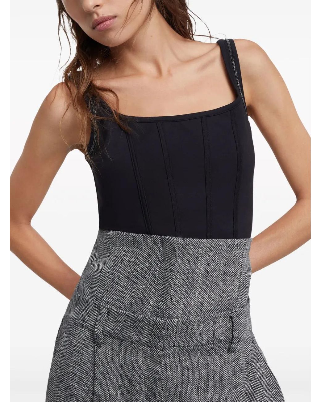 Brunello Cucinelli Blue Cropped Tank Top