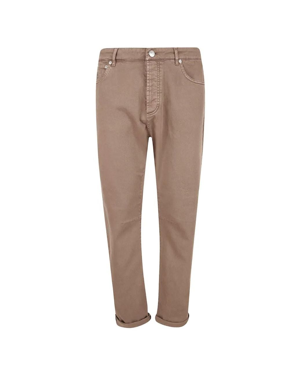 Brunello Cucinelli Natural Five-Pocket Jeans for men
