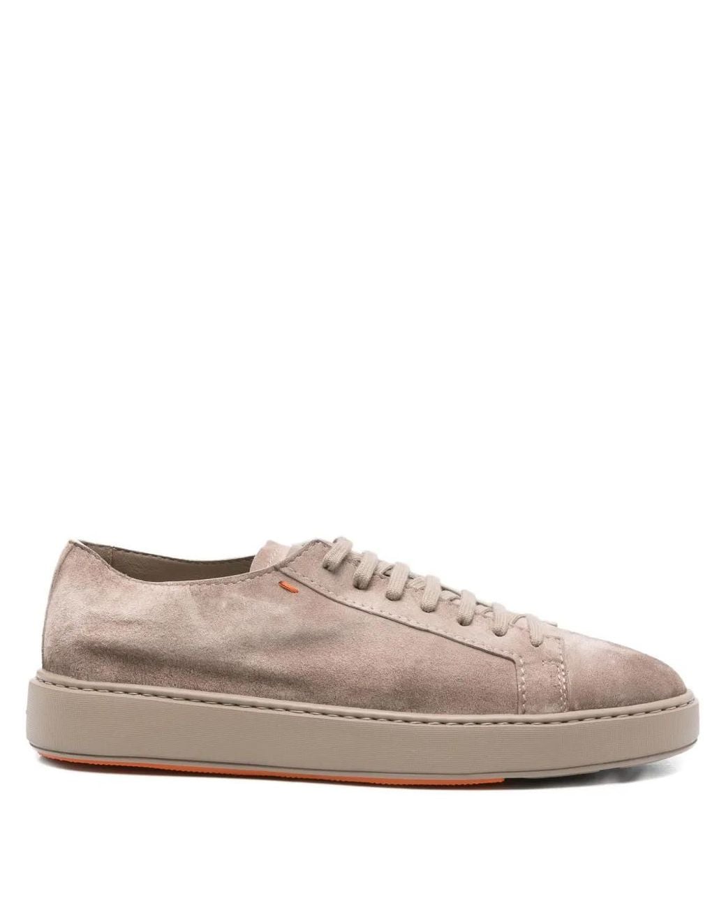 Santoni Gray Suede Sneakers for men