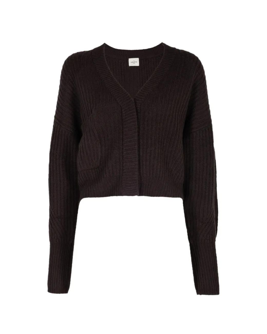 LeKasha Black Monaco Ribbed-Knit Cardigan