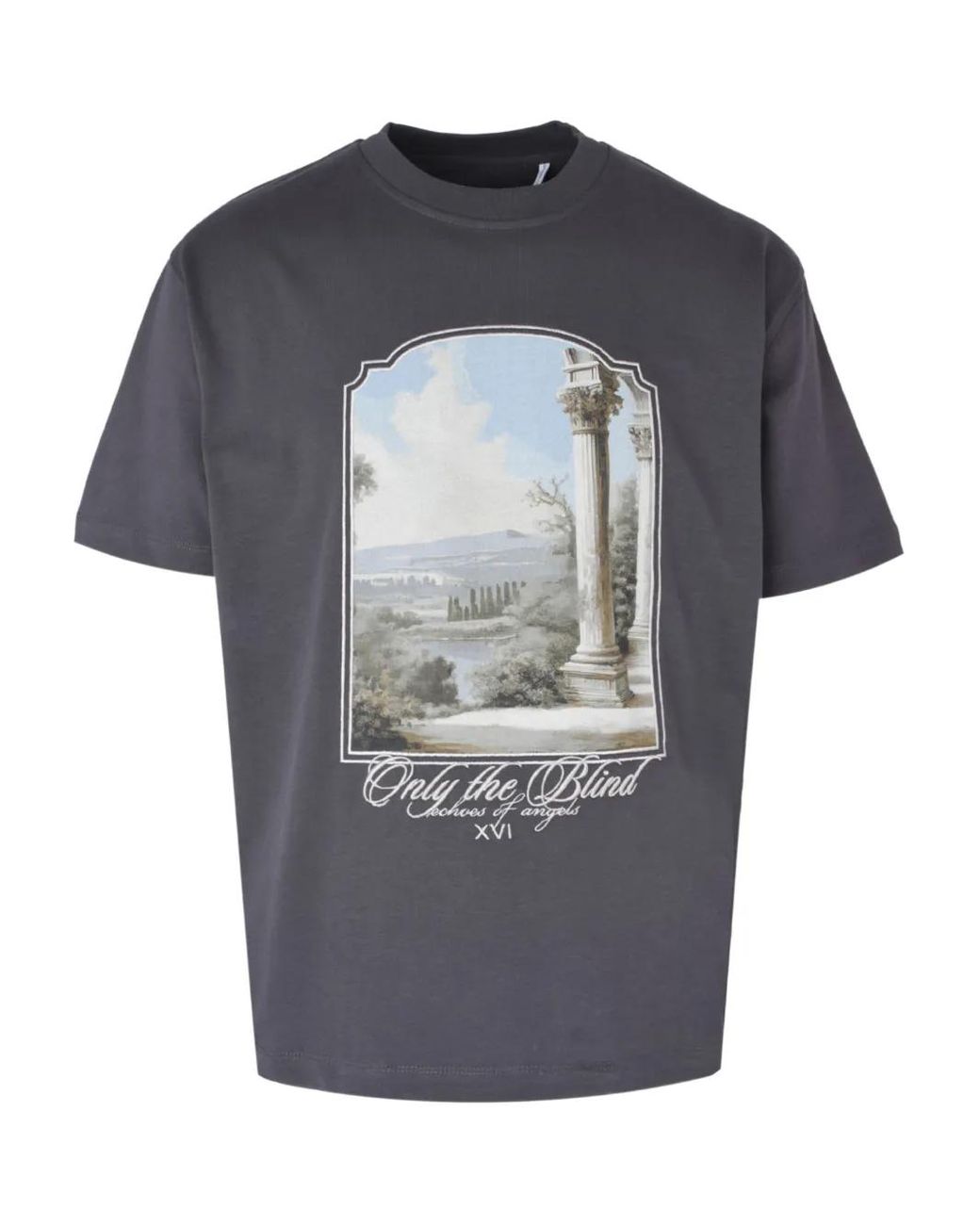 Only the Blind Gray Cotton T-Shirt for men