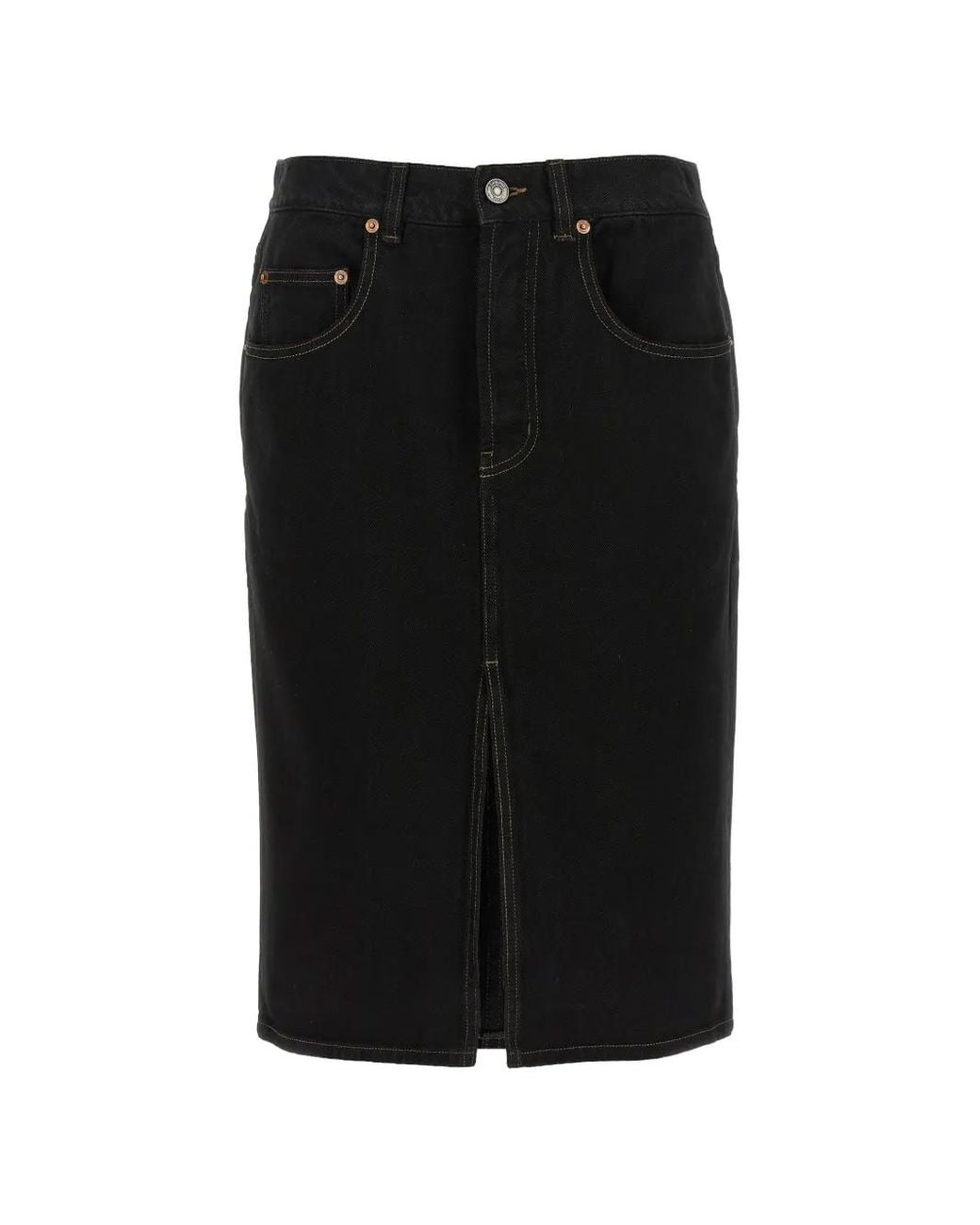 Saint Laurent Black Baggy Pencil Skirt