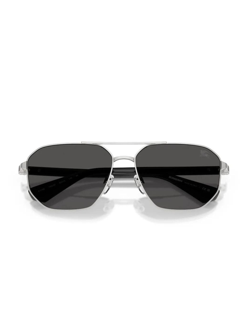Burberry Gray Geometric-Frame Sunglasses for men