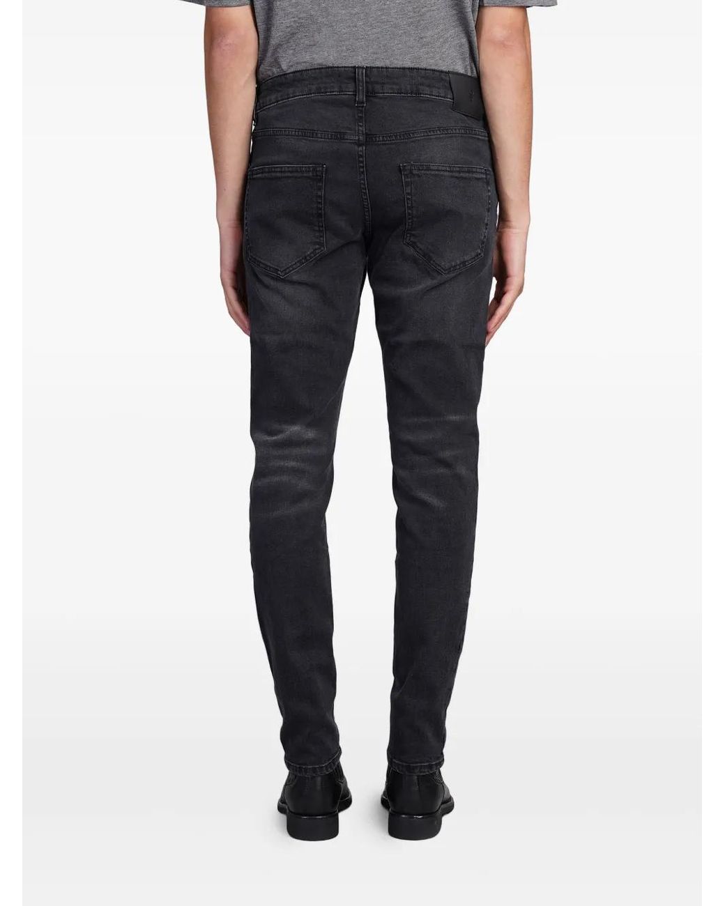 Salvatore Santoro Black Logo-Patch Jeans for men