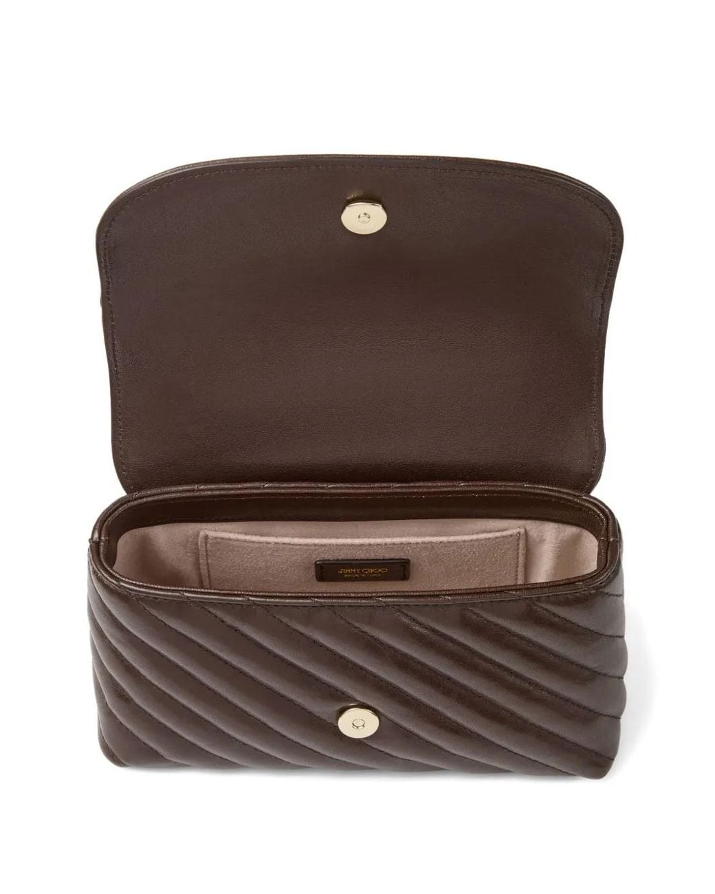 Jimmy Choo Brown Small Avenue Curve Quilted Crossbody Bag
