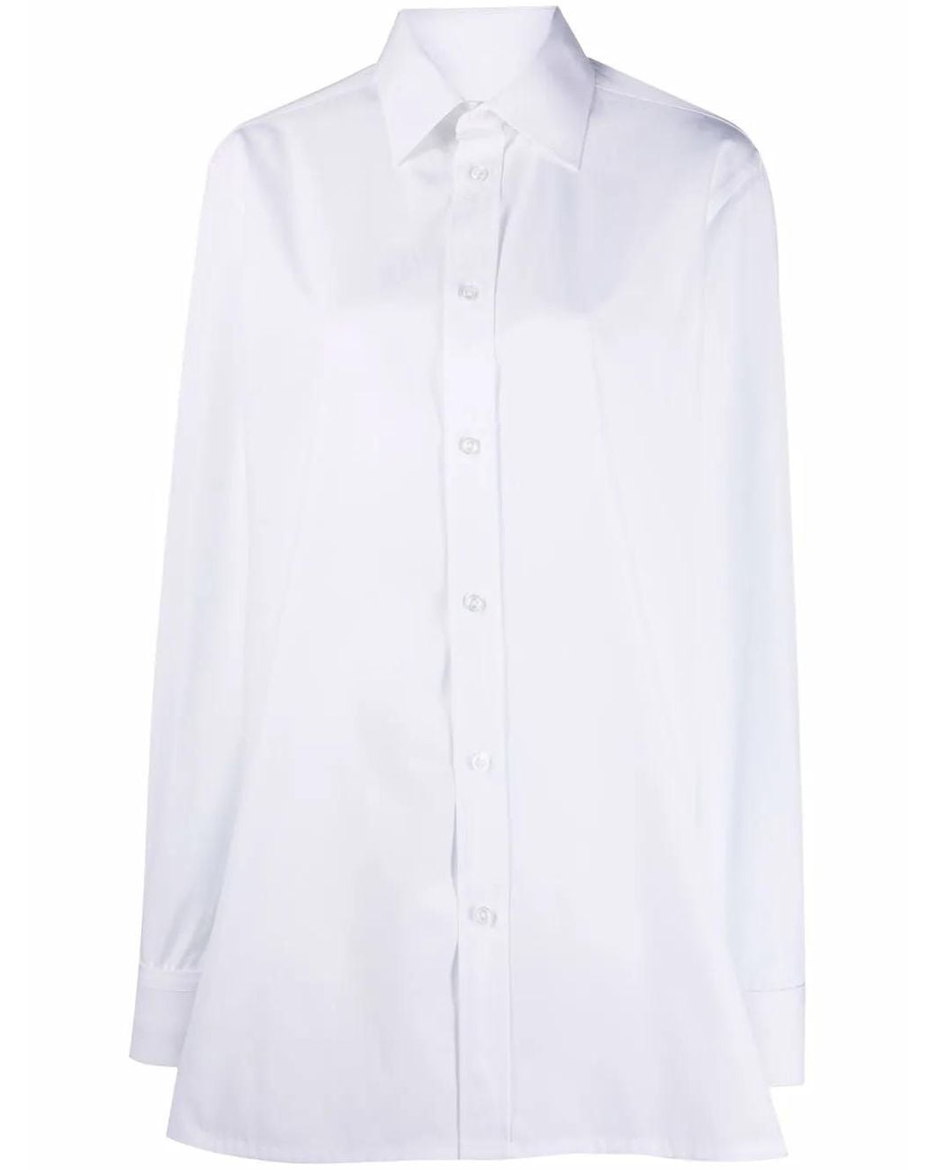 Maison Margiela White Long-Sleeve Cotton Shirt