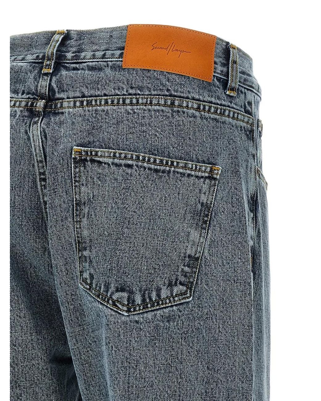 Second/Layer Blue Big Papi Stone-Wash Jeans for men
