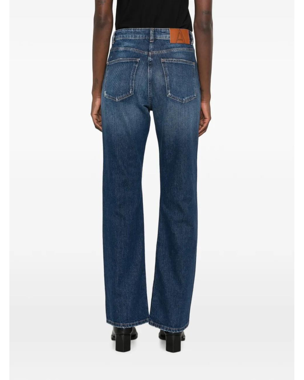 Twinset Blue Faded Straight-Leg Jeans