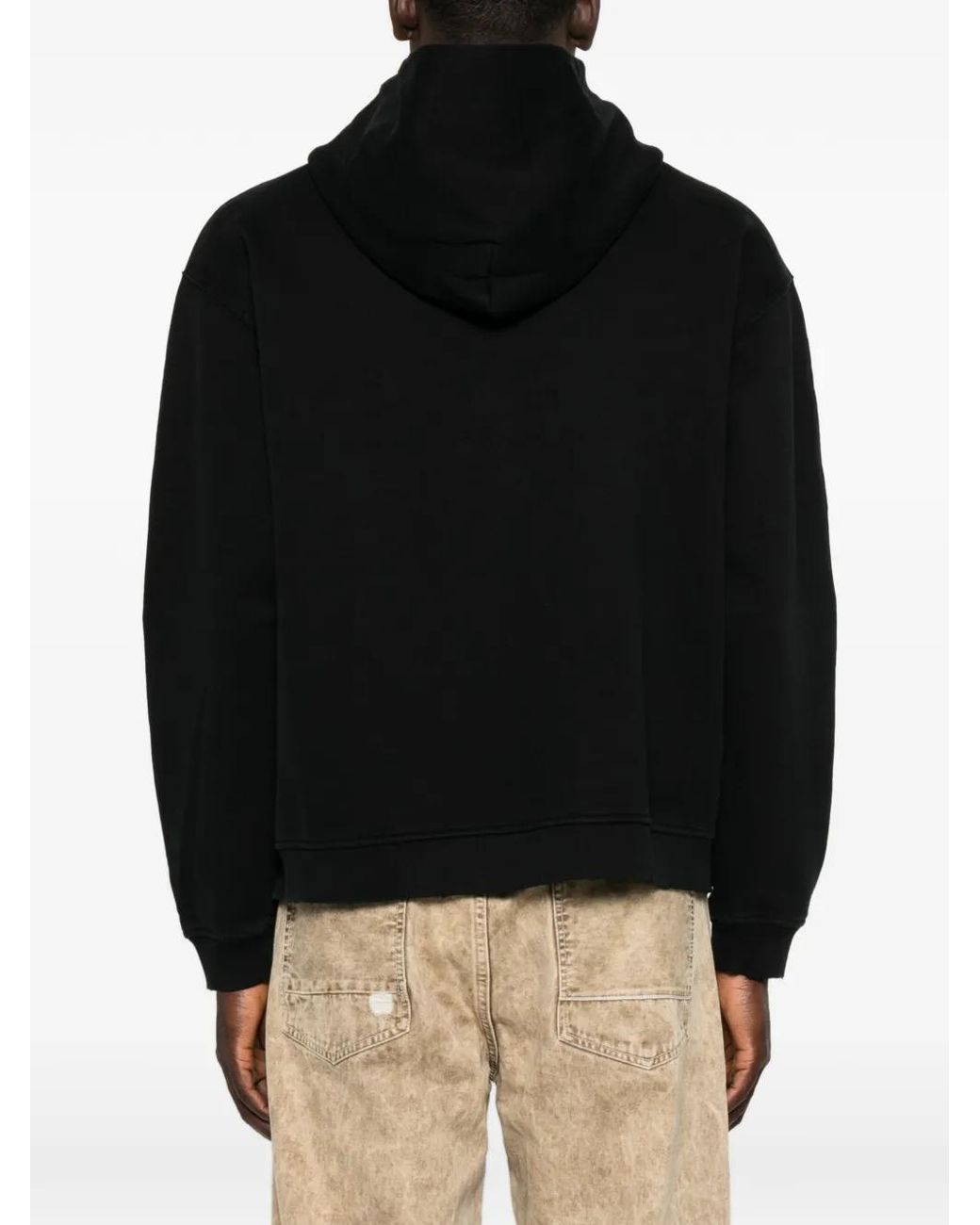 HTC Black Stud-Embellished Zip-Up Hoodie for men