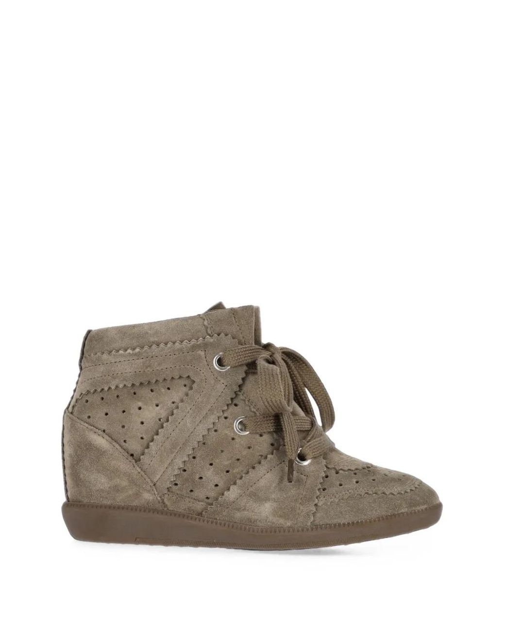 Isabel Marant Brown Bobbie" Wedge Sneakers Taupe