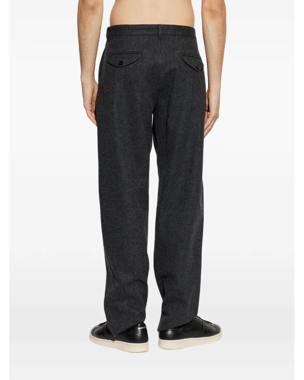 Jil Sander Black Straight-Leg Wool Trousers for men