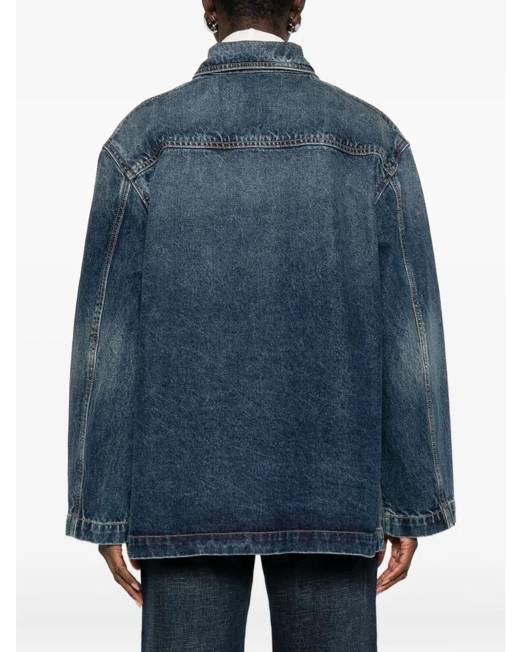 Nili Lotan Blue Flap-Pocket Jacket