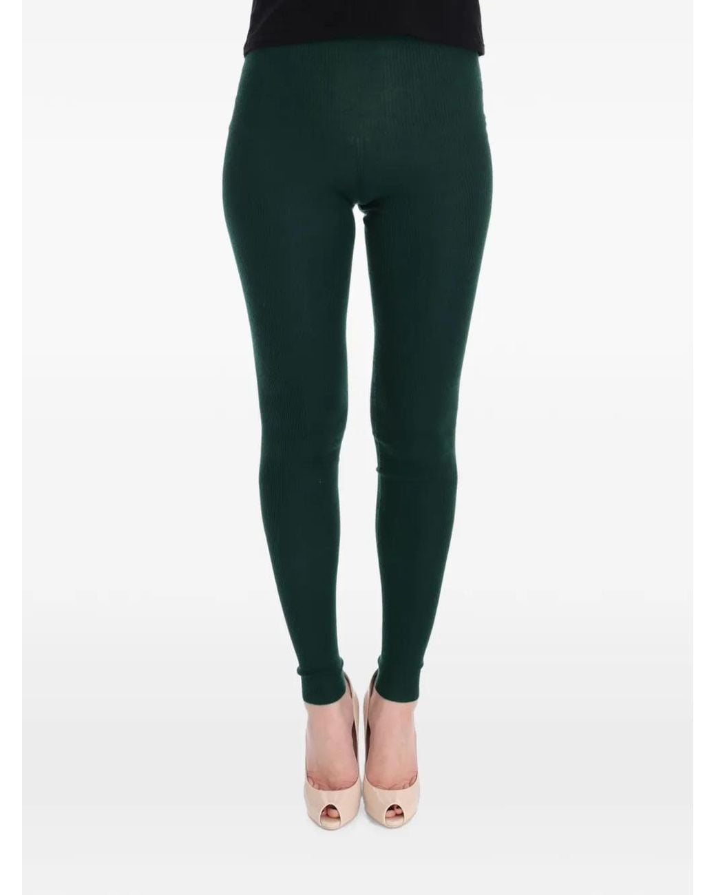 Dolce & Gabbana Green Ribbed Cashmere Trousers
