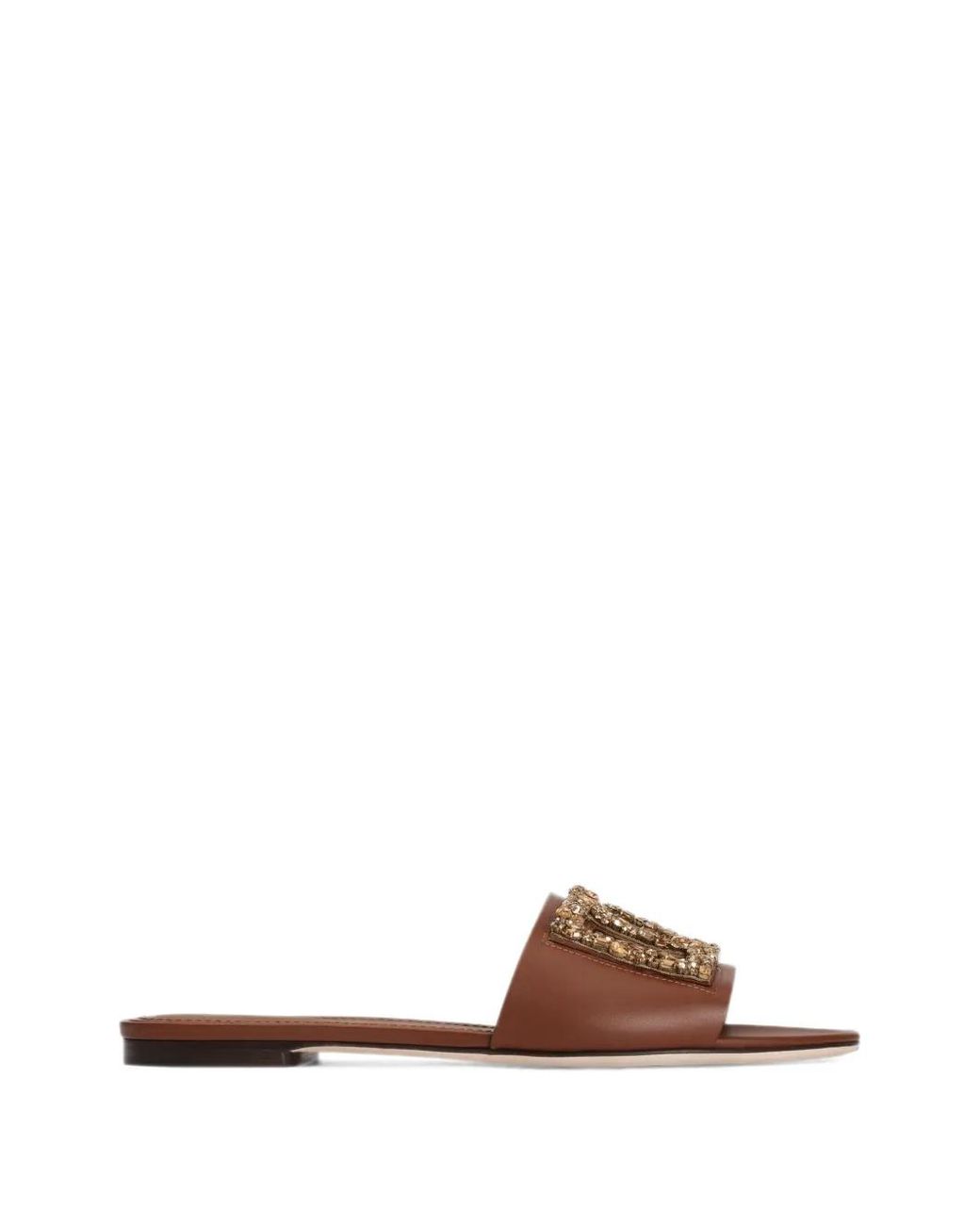 Dolce & Gabbana Brown Flat Slides
