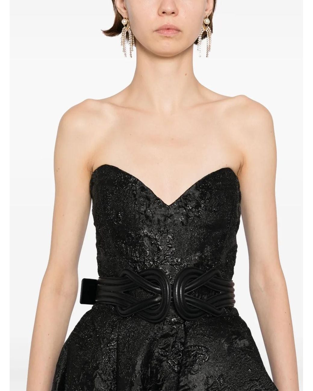 Saiid Kobeisy Black Brocade Long Dress