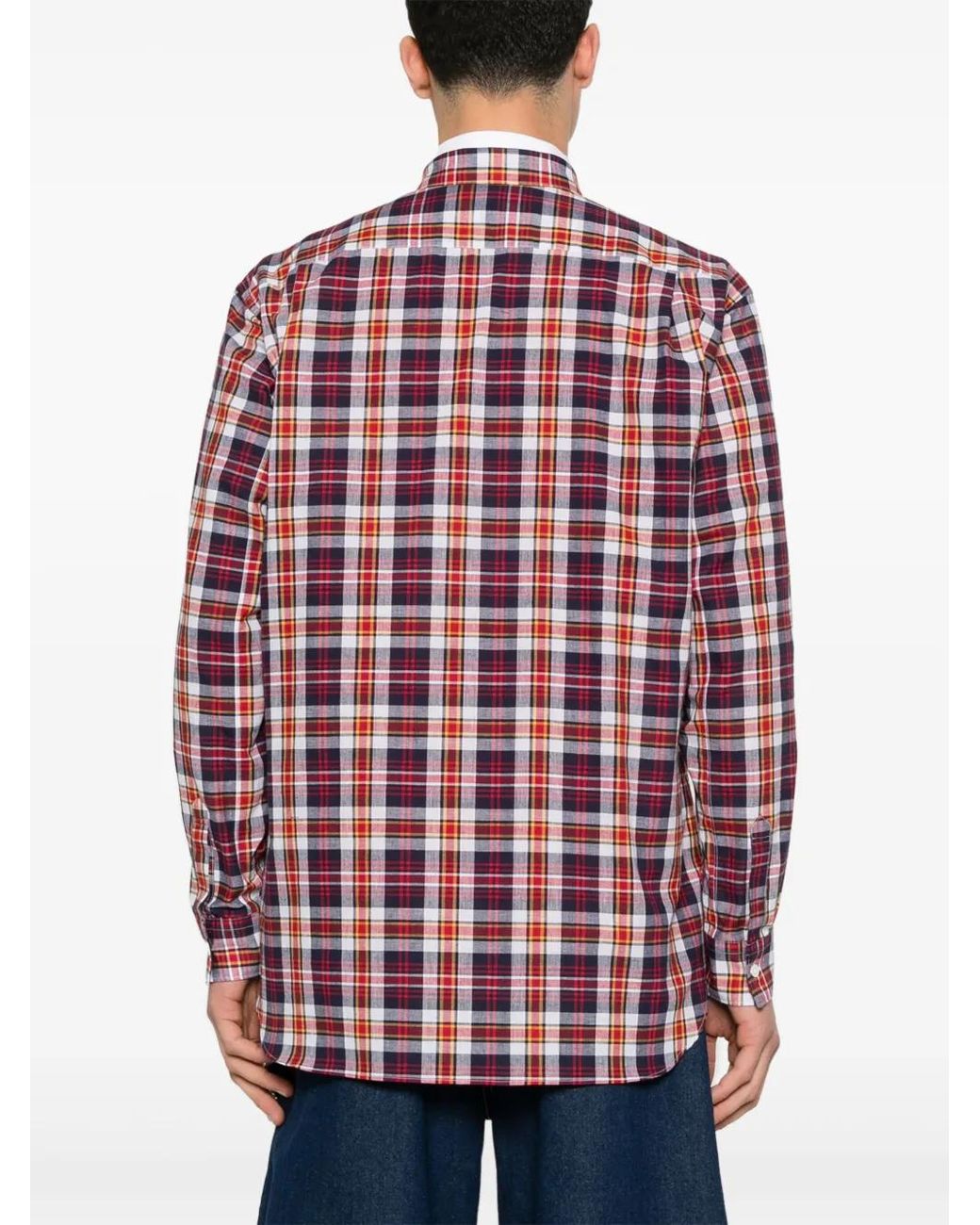 Comme des Garçons Red Plaid-Check Shirt for men