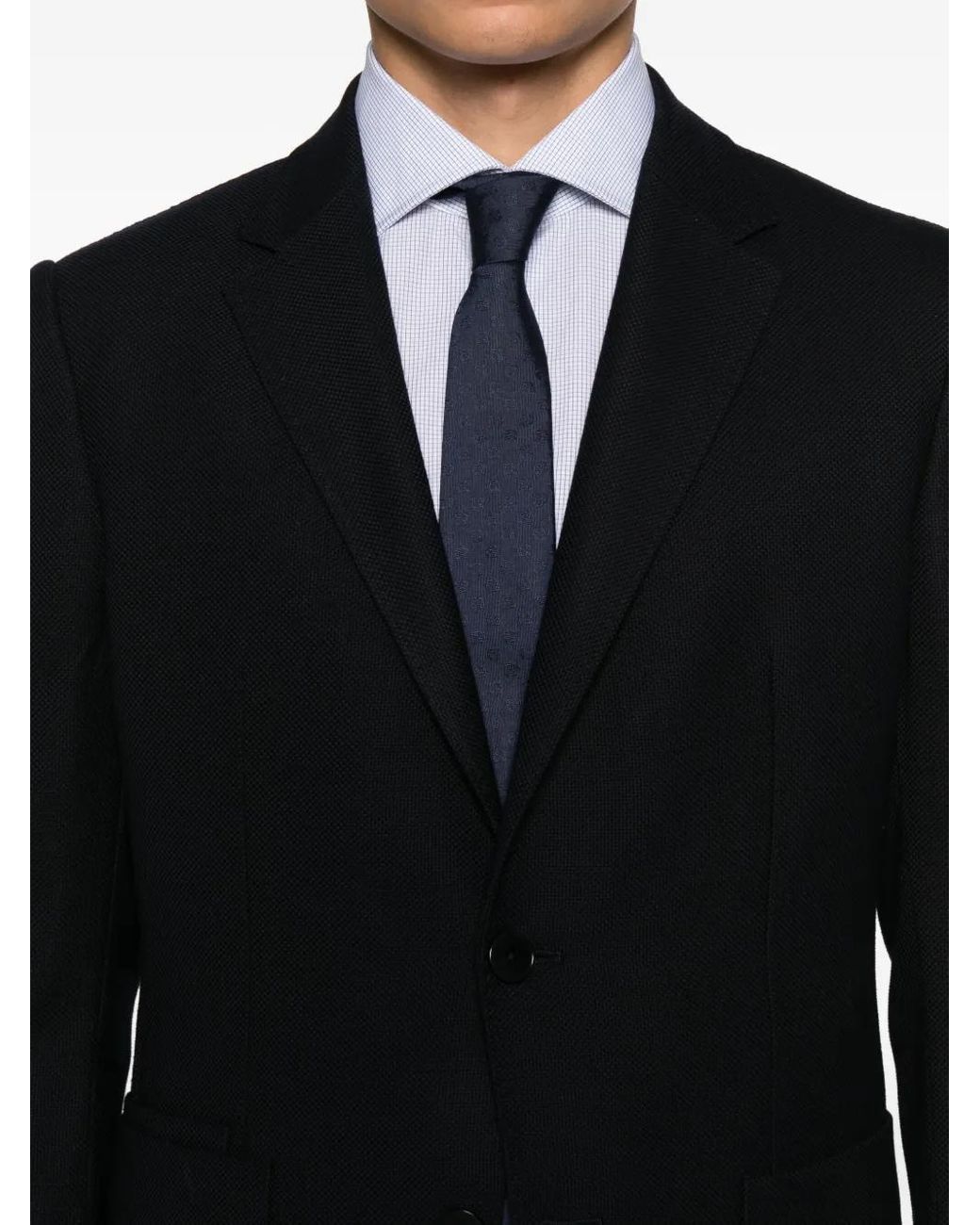 Zegna Black Single-Breasted Blazer for men