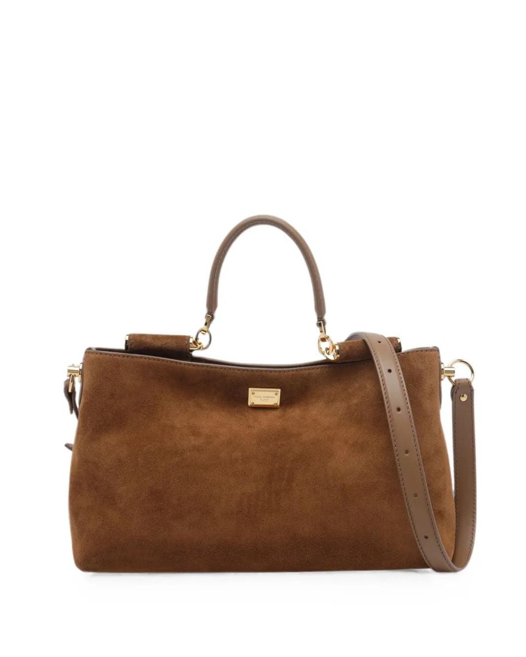 Dolce & Gabbana Brown Sicily Suede Tote Bag