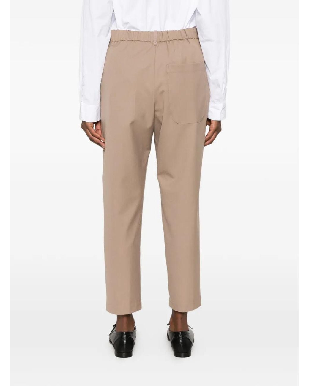 Fabiana Filippi Natural Elasticated-Waist Cropped Trousers