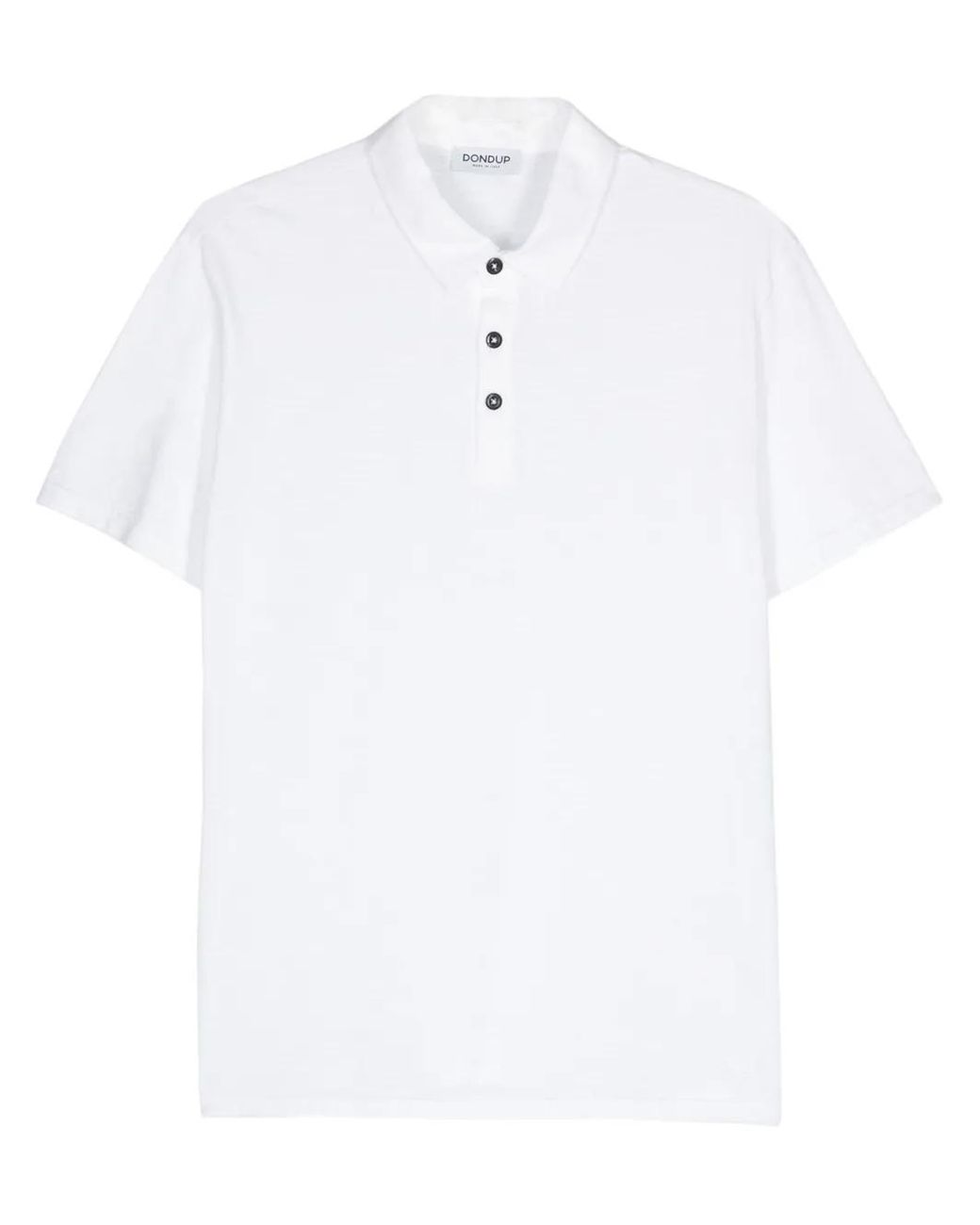 Dondup White Slub-Texture Cotton Polo Shirt for men